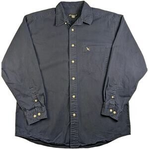 Vintage Eddie Bauer Button Up Shirt Men's Size Medium Blue Long Sleeve